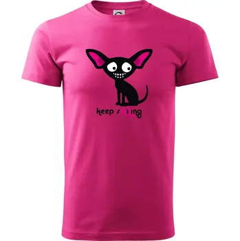Pánská móda Keep smiling Čivava (Hana-creative) - Klasické pánské triko vyšší gramáže - L ( Purpurová )