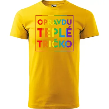 Pánské tričko Sablio Tričko s potiskem - Opravdu teplé tričko - žluté L