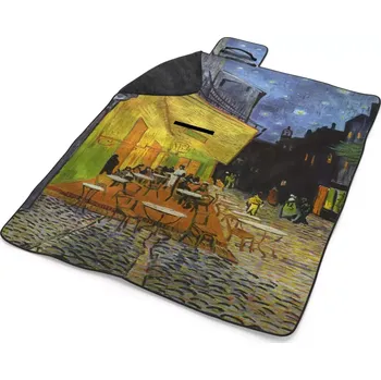 deka Sablio Plážová deka Terasa kavárny v noci - Vincent van Gogh: 200x140 cm