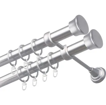 Garnýž Garnýž kovová dvouřadá 25/25mm Fulda satina 110 cm (do stěny / kroužky s háčkem)