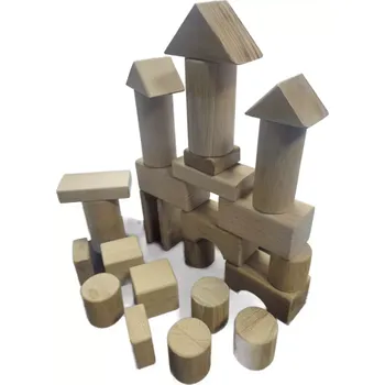 Stolová podnož Dřevěné kostky přírodní - stavebnice