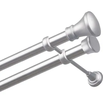 Garnýž Garnýž kovová dvouřadá 25/25mm Koloseo satina 110 cm (do stěny / na tunýlek - bez kroužků)