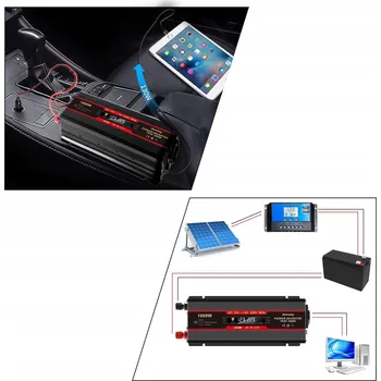 Měnič napětí Měnič napětí 2000W DC 12V/24V na AC 230V s 8 bezpečnostními funkcemi pro kempování