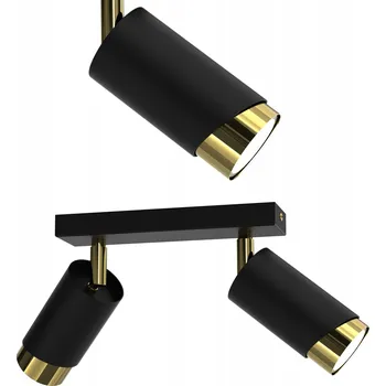 STROPNÍ SVÍTIDLO REFLEKTOR SPOT ČERNÁ ZLATÁ NASTAVITELNÁ LED GU10 ČESKÁ LAMPA