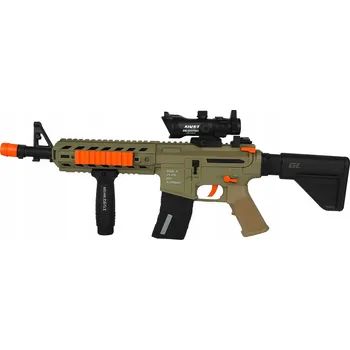 Dětská zbraň Velká puška na baterie na měkké šipky - zvuk, světlo M416