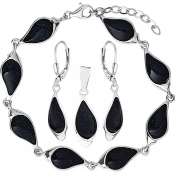 Souprava šperků Stříbrná souprava noc kairu náušnice náramek přívěsek 925