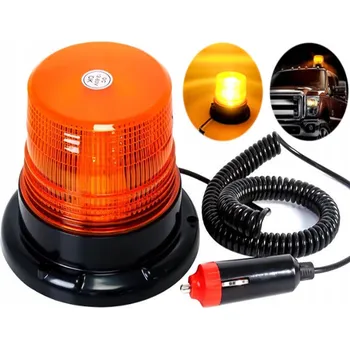 Maják KOHOUT VÝSTRAŽNÝ MAJÁK LED NA MAGNET 12V 24V STROBOSKOP LED