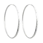MINET Broušené stříbrné náušnice KRUHY 5 cm JMAN0233SE05