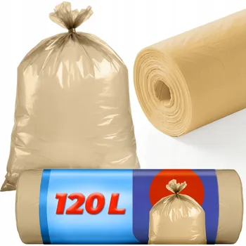 Pytle na odpadky ŽLUTÉ pytle na odpad 120 l, 10 KUSŮ, klasické, pevné, 1 role