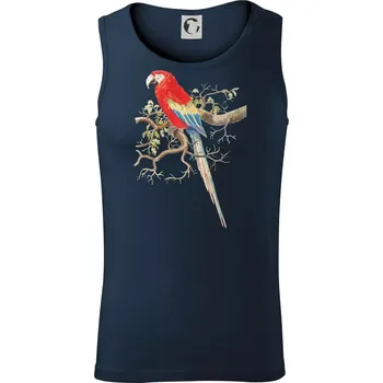 Papoušek na listnatém stromě - Tílko pánské Core - XL ( Námořní modrá (velmi tmavá - téměř černá) )