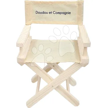 Doplněk pro panenku Dřevěná režisérská židle pro panenky Cinema armchair My little furniture Jolijou s textilním sedátkem pro panenky a plyšové hračky o velikosti 35 cm