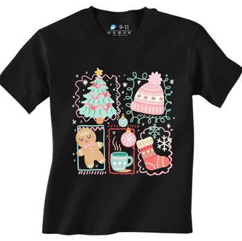 Chlapecké tričko Dětské tričko Vánoční Pohoda (Velikost: 12-13, Barva: Černá)