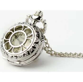 Hodinky STŘÍBRNÉ HODINKY NA ŘETÍZKU - MACEŠKA (STŘÍBRNÉ)