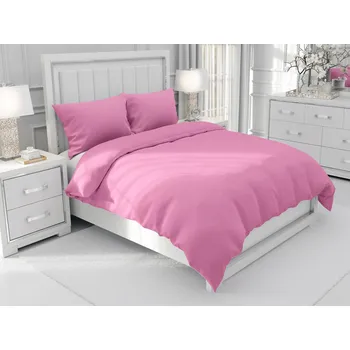 Povlečení Bavlněné jednobarevné ložní povlečení Moni MO-068 Sytě růžové Prodloužené 140x220 a 70x90 cm