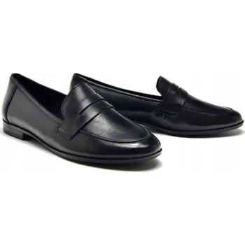 Dámské polobotky Polobotky mokasíny vel. 39 MARCO TOZZI kůže 24218 černé dámské kožené