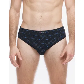 Slipy Gina Pánské slipy se širším bokem 71139P černá-atlantic 54-56