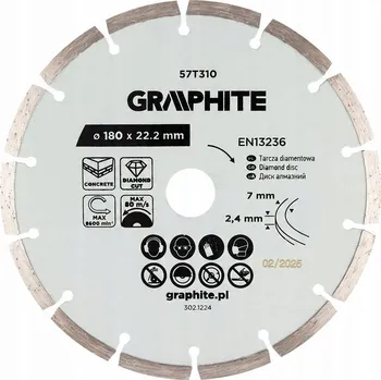 Řezný kotouč DIAMANTOVÝ ŘEZNÝ KOTOUČ na beton a cihly, SEGMENTOVÝ, 180 mm, pro suché řezání