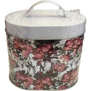 Dóza na potraviny SMUKEE Kovová dóza s víkem 14,5 x 10 x 15,8 cm KVĚTINY