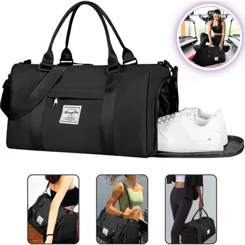 Cestovní taška Skládací cestovní taška, sportovní, 27L - Velká kapacita, tréninková, černá