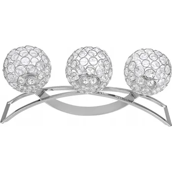 Svícen SKLENĚNÝ SVÍCEN GLAMOUR, AŽUROVÝ, SADA 3RAMENNÝ