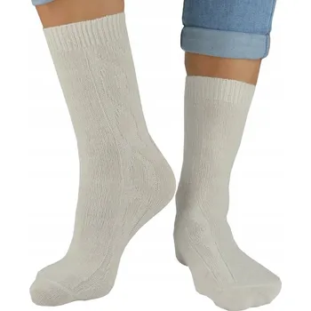 Dámské ponožky DÁMSKÉ PONOŽKY PONOŽKY Z TEPLÉHO PRŮPLETÍ NOVITI béžové 39/42 V010Z