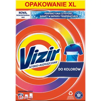 Prací prášek Vizir Rychle rozpustný prací prášek 2,805 kg na barevné prádlo – 51 dávek