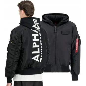 Bunda Alpha Industries MA-1 ZH Back Print 128113 95 - Černá / Bílá M [M]