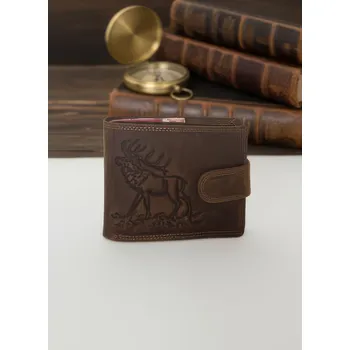 Peněženka Kožená pánská peněženka vzor jelen, VELIKOST UNI