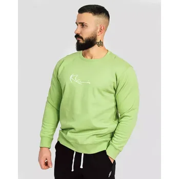 Pánská mikina KLOMIO Pánská fitness mikina bez kapuce lososová, zelená