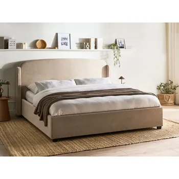 Postel Postel taupe čalounění 160 x 200 cm vysoké čelo skandinávský moderní styl Beliani