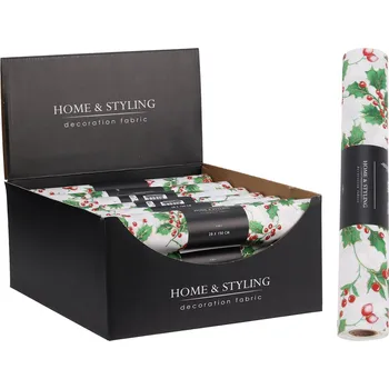 Organza látková 28x150 cm - bílý, barevný potisk Cesmína