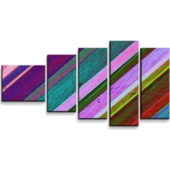 Obraz Sablio Obraz - 5-dílný Nabarvené dřevo - 100x60 cm