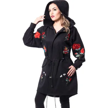 Dámský kabát kabát (bunda) dámský RockaBella - ROSE TOUR - BLACK - S