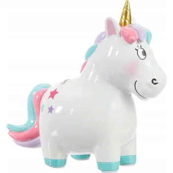 Pokladnička Pokladnička ve tvaru jednorožce, vícebarevná, 16,7 cm x 16 cm x 7 cm