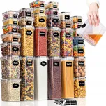 SADA 32 NÁDOBA NA POTRAVINY VELKÉ BEZ BPA DO MIKROVLNNÉ TROUBY MYČKY + ODMĚRKY