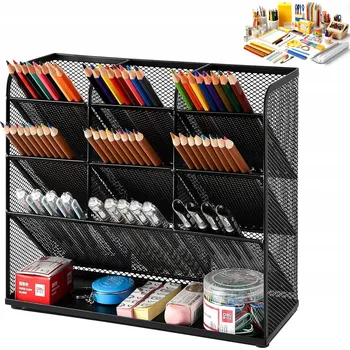 Psací stůl Černý kovový organizér na psací stůl