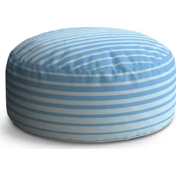Taburet Sablio Taburet Circle Světle modré pruhy: 38x48 cm