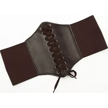 Opasek Dámský široký korzetový zeštíhlující pásek Nizier Hnědý