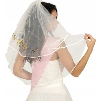 Party dekorace Závoj na hřebínku 70 cm Bride to Be ROZLUČKA SE SVOBODOU Budoucí nevěsta
