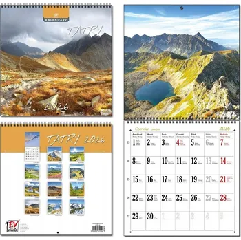Kalendář Kalendář 2026 nástěnný velký 30 x 60 cm 13 listů TATRY