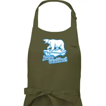 Kuchyňská zástěra Jsem otužilec - medvěd - Pánská zástěra na vaření - Univerzální velikost ( Khaki )