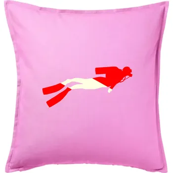 Polštář Potápěč vlajka - Polštář 50x50 - 50x50 - Pouze potah ( Růžová )