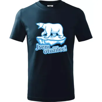 Jsem otužilec - medvěd - Tričko dětské bavlněné - 98 cm / 2 roky ( Námořní modrá (velmi tmavá - téměř černá) )