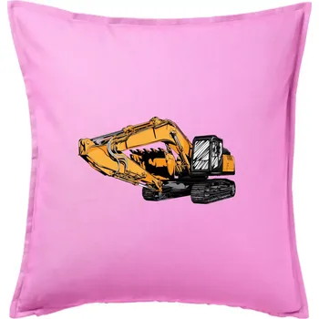 Polštář Žlutý bagr z boku - Polštář 50x50 - 50x50 - Pouze potah ( Růžová )