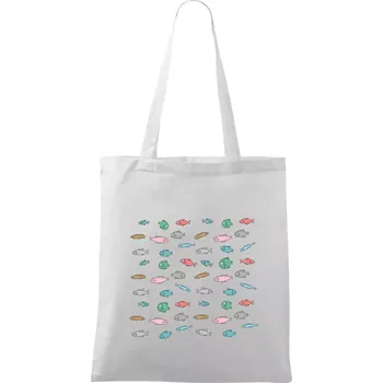 Triko plné ryb - Taška bavlněná - 42 x 38 cm ( Bílá )