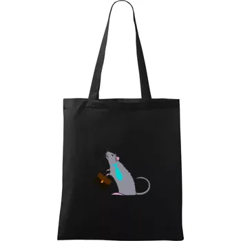 Nákupní taška Krysa kancelářská barevná (Moňas) - Taška bavlněná - 42 x 38 cm ( Černá )