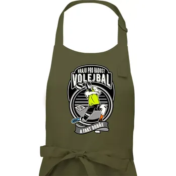 Kuchyňská zástěra Hraju pro radost volejbal a fakt dobře - Dámská zástěra na vaření - Univerzální velikost ( Khaki )