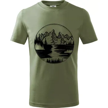 Cestování kruh - řeka - Tričko dětské bavlněné - 104-110cm / 3-4 roky ( Khaki )