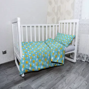 Povlečení Sablio Mikroplyšové dětské povlečení do postýlky Hvězdy a měsíce - 100x135 / 40x60