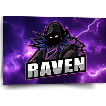 Obraz Sablio Obraz FORTNITE RAVEN Fialová bouře - 60x40 cm